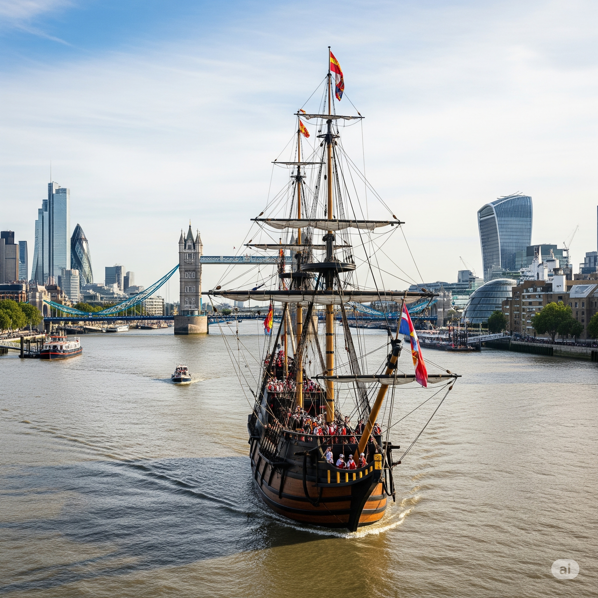 The Galeón Andalucía arriving in London