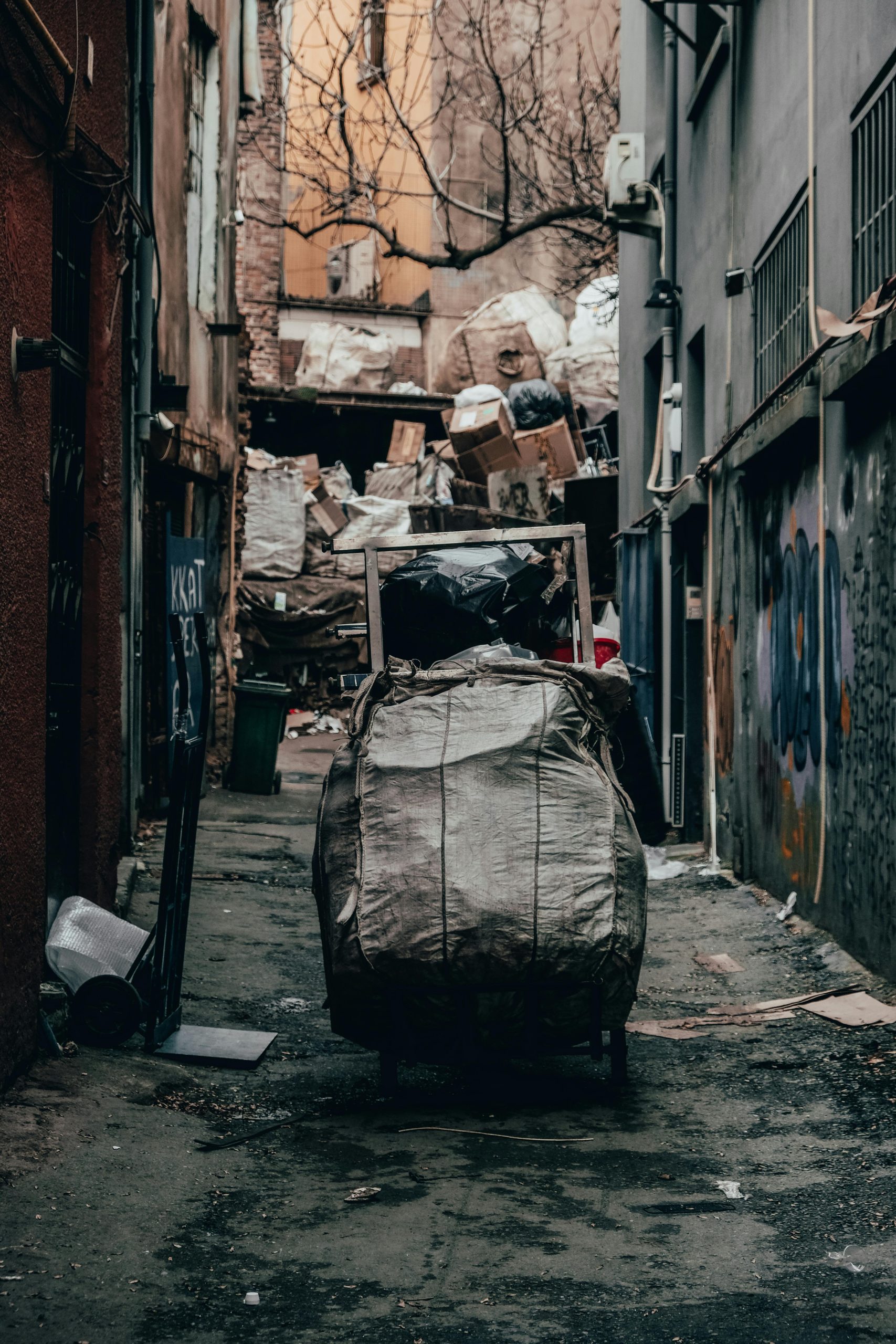 Rubbish Blocking Road near Holborn