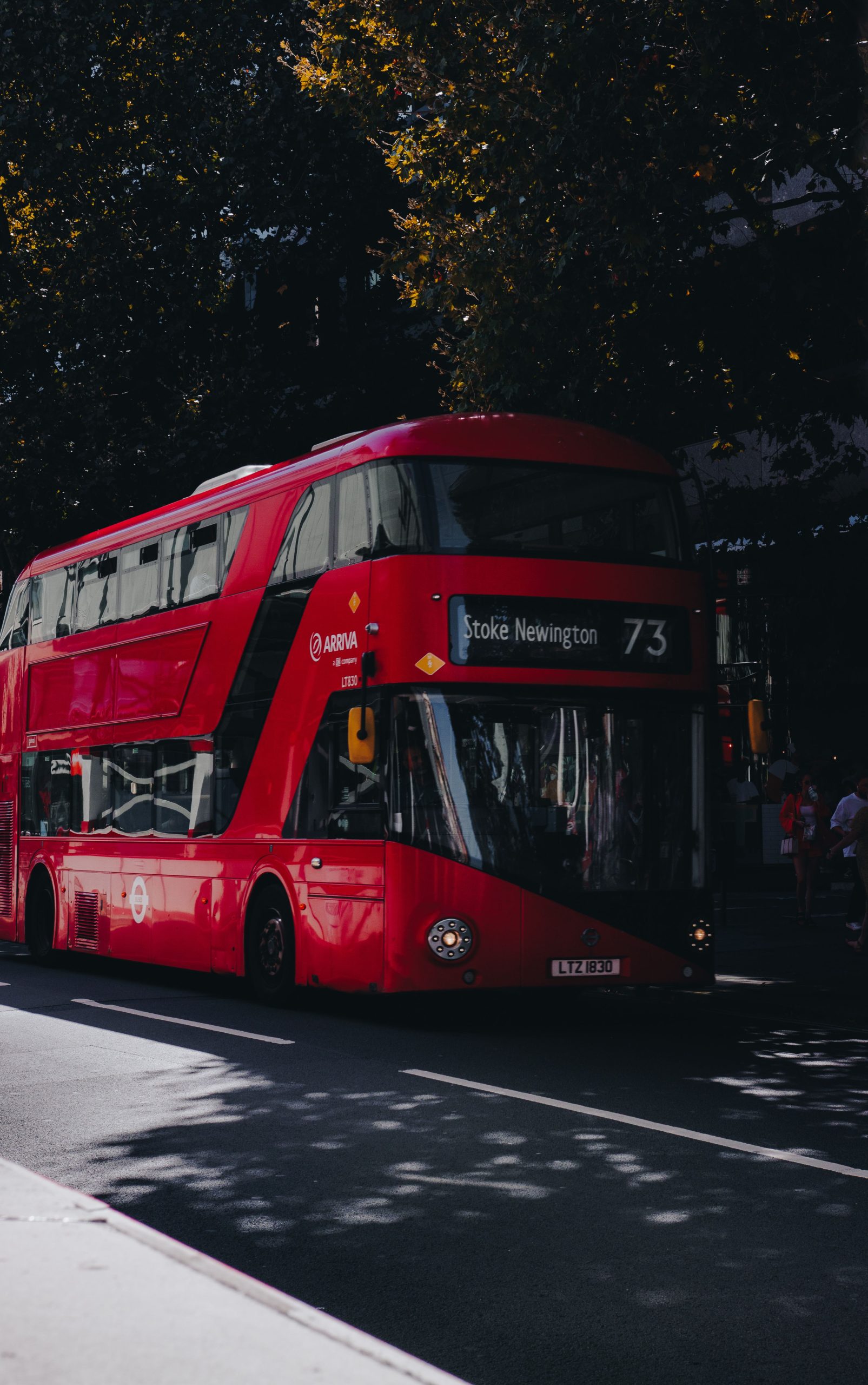 Stationary Yellow Bus in Stoke Newington
